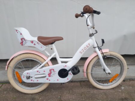 16 cali Sjoef meisjesfiets z poppenstoeltje.